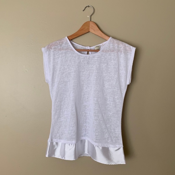 Ecru White Sleeveless Satin Fringe Top Small - Picture 4 of 7